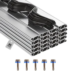 VEVOR Greenhouse Spring Wire and Lock Channel, 30 Packs 6.56 ft PVC-Coated Wiggle Wire & Aluminum Alloy Channel Bundle Kit with Included Screws, 0.05 in Thickened, Poly Film & Shade Cloth Attachments