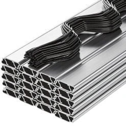 VEVOR Greenhouse Spring Wire and Lock Channel, 30 Packs 6.56 ft PVC-Coated Wiggle Wire & Aluminum Alloy Channel Bundle Kit with Included Screws, 0.05 in Thickened, Poly Film & Shade Cloth Attachments