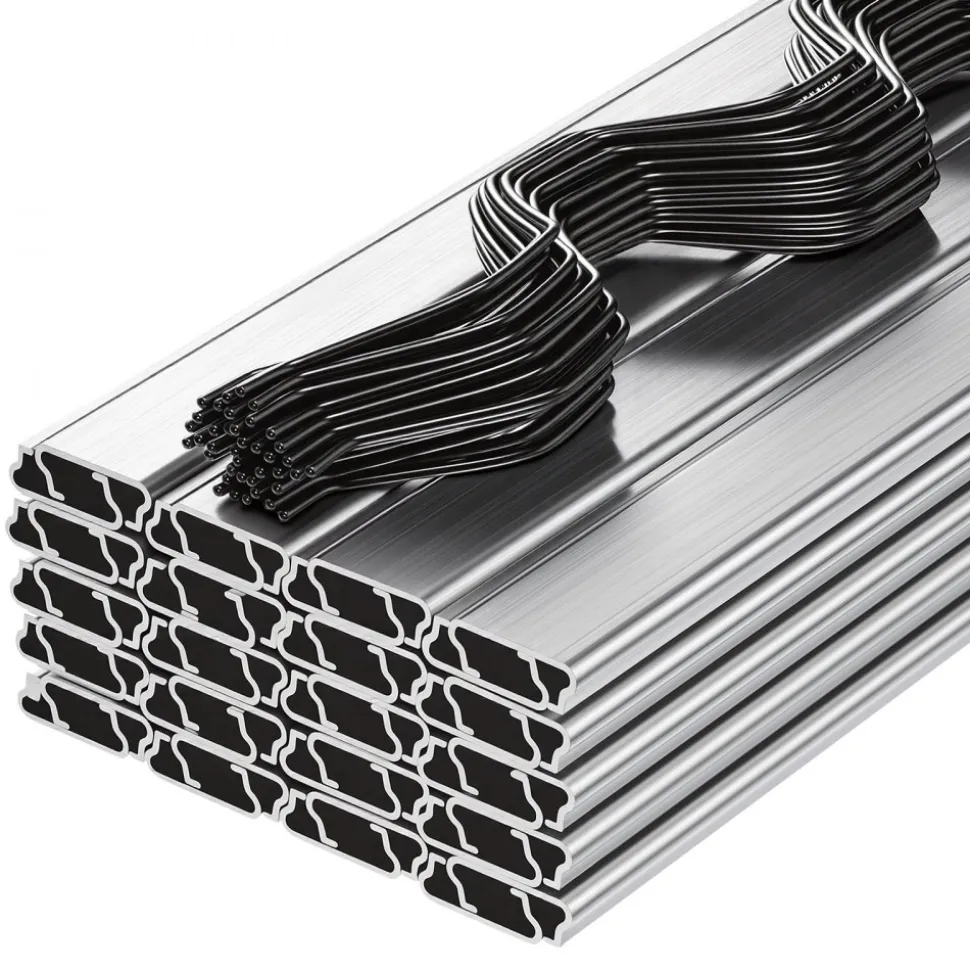 VEVOR Greenhouse Spring Wire and Lock Channel, 30 Packs 6.56 ft PVC-Coated Wiggle Wire & Aluminum Alloy Channel Bundle Kit with Included Screws, 0.05 in Thickened, Poly Film & Shade Cloth Attachments