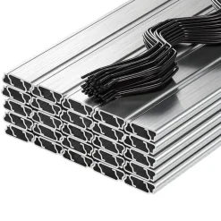 VEVOR Greenhouse Spring Wire and Lock Channel, 50 Packs 6.56 ft PVC-Coated Wiggle Wire & Aluminum Alloy Channel Bundle Kit with Included Screws, 0.05 in Thickened, Poly Film & Shade Cloth Attachments