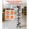VEVOR Greeting Cards Display Rack, 32 Pockets Rotating Postcard Brochure Display Stand, 360° Spinning Card Display Rack with Sign Holder & 4 Wheels (2 Lockable) for Exhibitions Office Trade Show