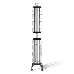 VEVOR Greeting Cards Display Rack, 32 Pockets Rotating Postcard Brochure Display Stand, 360° Spinning Card Display Rack with Sign Holder & 4 Wheels (2 Lockable) for Exhibitions Office Trade Show