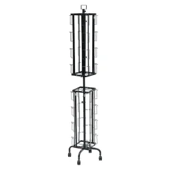 VEVOR Greeting Cards Display Rack, 32 Pockets Rotating Postcard Brochure Display Stand, 360° Spinning Card Display Rack with Sign Holder & 4 Wheels (2 Lockable) for Exhibitions Office Trade Show