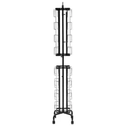 VEVOR Greeting Cards Display Rack, 32 Pockets Rotating Postcard Brochure Display Stand, 360° Spinning Card Display Rack with Sign Holder & 4 Wheels (2 Lockable) for Exhibitions Office Trade Show