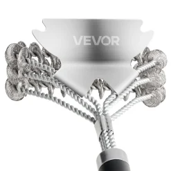 VEVOR Grill Brush and Scraper, BBQ Brush for Outdoor Grills, Stainless Steel Woven Wire, Bristle Free Barbecue Brushes for Porcelain, Charcoal, Grate Cleaner Grill Accessories, 17 in