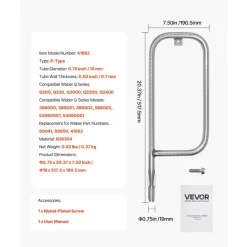 VEVOR Grill Burner Tube for Weber Q3200, Q300 (2013 & earlier), Q320, Q3000 (2014 & newer), 23.75 inch 304 Stainless Steel Tube Burner for Weber 404341, 57060001, 586002, Replacement Part 60036, 80385