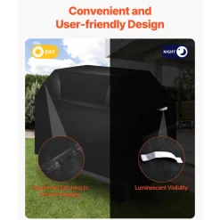 VEVOR Grill Cover, 65 inch BBQ Covers for Outdoor Grills, Waterproof, Fade Resistant, Weather Resistant Heavy Duty 600D Polyester, Easy On/Off, with Hook-and-Loop Straps, Black