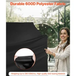 VEVOR Grill Cover, 52 inch BBQ Covers for Outdoor Grills, Waterproof, Fade Resistant, Weather Resistant Heavy Duty 600D Polyester, Easy On/Off, with Hook-and-Loop Straps, Black