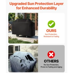 VEVOR Grill Cover, 59 inch BBQ Covers for Outdoor Grills, Waterproof, Fade Resistant, Weather Resistant Heavy Duty 600D Polyester, Easy On/Off, with Secure Buckles, Black