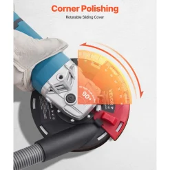 VEVOR Grinding Dust Shroud for Angle Grinder, Universal 4-5 in, Surface Grinder Dust Shroud with 6 Clamping Washers & 5 in Diamond Grinding Cup Wheel, Connect to Vacuum Cleaner, for Wood Concrete Wall