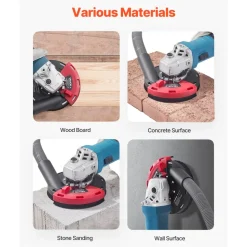 VEVOR Grinding Dust Shroud for Angle Grinder, Universal 4-5 in, Surface Grinder Dust Shroud with 6 Clamping Washers & 5 in Diamond Grinding Cup Wheel, Connect to Vacuum Cleaner, for Wood Concrete Wall