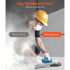 VEVOR Grinding Dust Shroud for Angle Grinder, Universal 4-5 in, Surface Grinder Dust Shroud with 6 Clamping Washers, Connect to Vacuum Cleaner, Suitable for Grinding Wood Concrete Wall Stone
