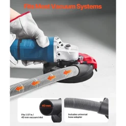 VEVOR Grinding Dust Shroud for Angle Grinder, Universal 4-5 in, Surface Grinder Dust Shroud with 6 Clamping Washers, Connect to Vacuum Cleaner, Suitable for Grinding Wood Concrete Wall Stone