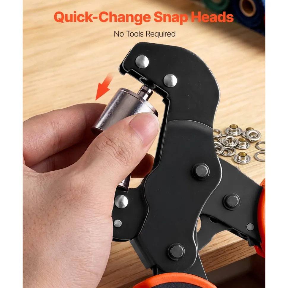 VEVOR Grommet Tool Kit 1/2" Eyelet Tool Kit with 500 PCS Silver Grommets, with Eyelets and Washers, Manual Grommet Press Pliers, Hole Punch, and Block, for Leather, Tarps, Shoes, Crafts, and Fabric