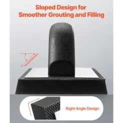 VEVOR Grout Float, Professional Rubber Tile Grout Tool with Anti-slip Handle & Lightweight Aluminum Connector Backplate, Easy to Operate & Cleaning for Smoothly Apply to Concrete, Plaster, Drywall