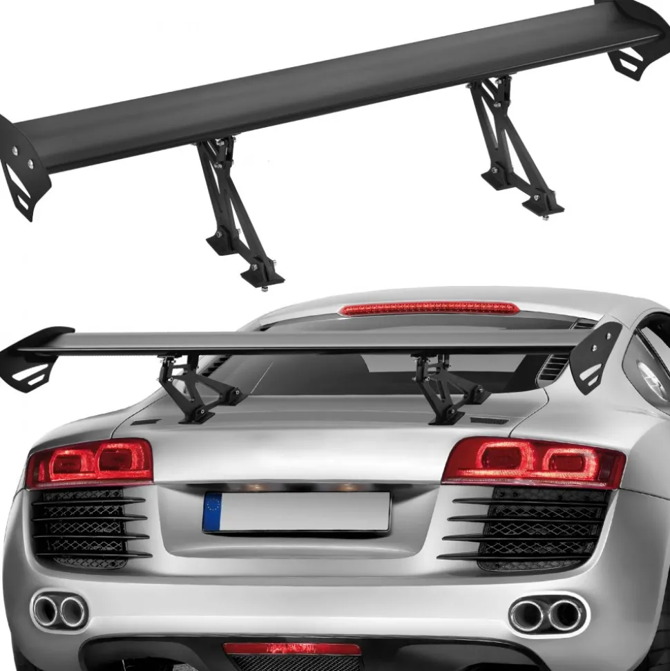 VEVOR GT Wing Car Spoiler, 43.3 inch Universal Spoiler with Single Deck, Adjustable Lightweight Aluminum, Car Rear Spoiler Wing, Racing Spoiler BGW/JDM Drift Black