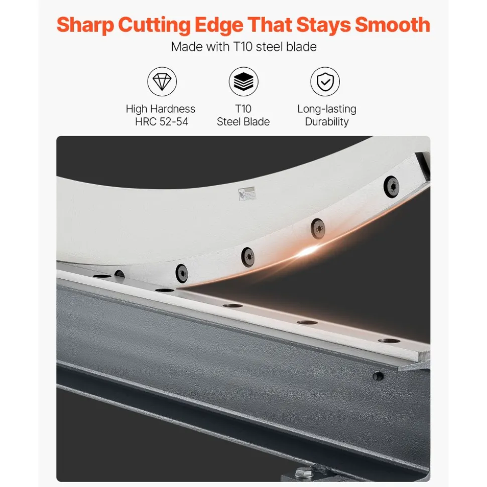 VEVOR Guillotine Shear, 39 in Bed Width Benchtop Cutter, Manual Hand Plate Shear for Metal Sheet Processing, with Q235 Material, High Precision, Stand, for PCB Board, Aluminum, Steel, Copper, Plastic