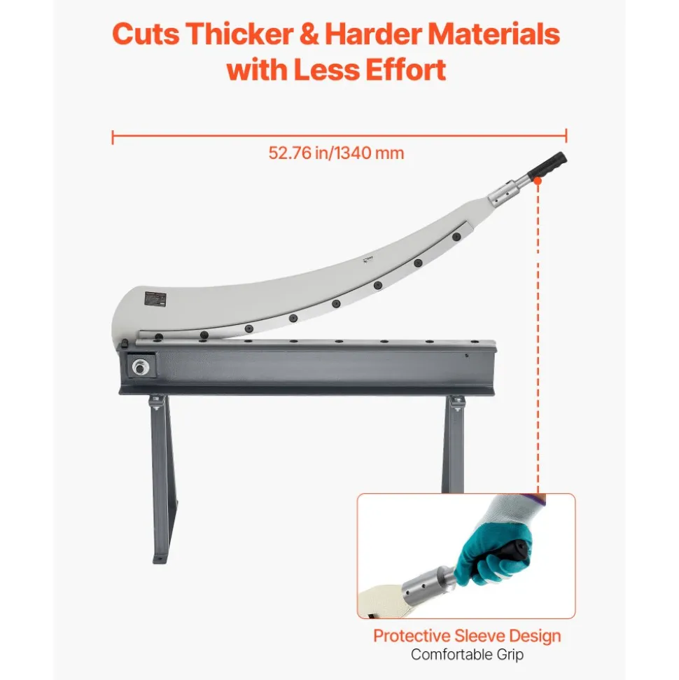 VEVOR Guillotine Shear, 39 in Bed Width Benchtop Cutter, Manual Hand Plate Shear for Metal Sheet Processing, with Q235 Material, High Precision, Stand, for PCB Board, Aluminum, Steel, Copper, Plastic