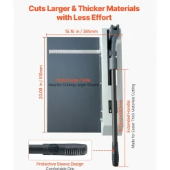 VEVOR Guillotine Sheet Metal Shear, 12 in Manual Hand Plate Shear, Heavy Duty Metal Plate Cutter Tool, with Solid Steel Frame, High Precision, for Cutting PCB Boards, Aluminum, Steel, Copper, Plastic
