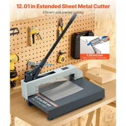 VEVOR Guillotine Sheet Metal Shear, 12 in Manual Hand Plate Shear, Heavy Duty Metal Plate Cutter Tool, with Solid Steel Frame, High Precision, for Cutting PCB Boards, Aluminum, Steel, Copper, Plastic