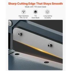 VEVOR Guillotine Sheet Metal Shear, 12 in Manual Hand Plate Shear, Heavy Duty Metal Plate Cutter Tool, with Solid Steel Frame, High Precision, for Cutting PCB Boards, Aluminum, Steel, Copper, Plastic