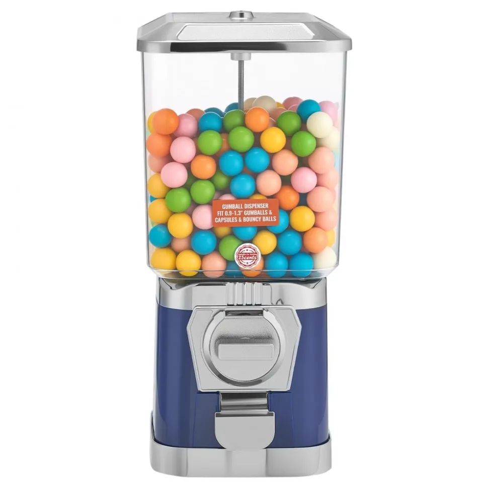 VEVOR Gumball Machine for Kids, 25" Height Home Vending Machine, PS Bouncy Balls Dispenser, Hold 230 Capsule Toys, Rectangle Bubble Gum Machine for Game Stores, Coin Operated Gumball Bank, Red