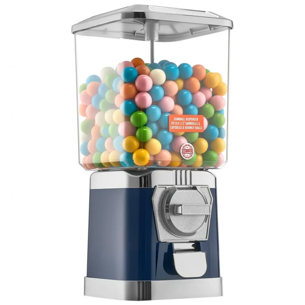 VEVOR Gumball Machine for Kids, 25" Height Home Vending Machine, PS Bouncy Balls Dispenser, Hold 230 Capsule Toys, Rectangle Bubble Gum Machine for Game Stores, Coin Operated Gumball Bank, Red