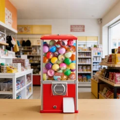 VEVOR Gumball Machine, 21 inch Height Candy Vending Machine Dispenser, 25-Cent Vending Machines for Shopping Malls, Supermarkets, Amusement Parks, Arcades, Holds Up to 180 1.77 inch Spherical Candies
