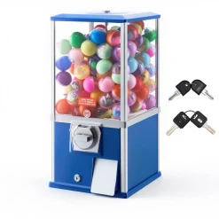 VEVOR Gumball Machine, 21 inch Height Candy Vending Machine Dispenser, 25-Cent Vending Machines for Shopping Malls, Supermarkets, Amusement Parks, Arcades, Holds Up to 180 1.77 inch Spherical Candies