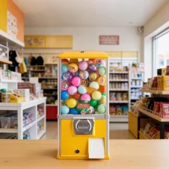 VEVOR Gumball Machine, 21 inch Height Candy Vending Machine Dispenser, 25-Cent Vending Machines for Shopping Malls, Supermarkets, Amusement Parks, Arcades, Holds Up to 180 1.77 inch Spherical Candies