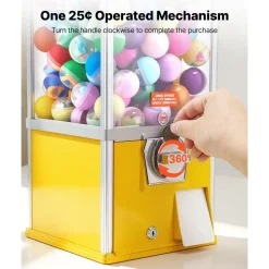 VEVOR Gumball Machine, 21 inch Height Candy Vending Machine Dispenser, 25-Cent Vending Machines for Shopping Malls, Supermarkets, Amusement Parks, Arcades, Holds Up to 180 1.77 inch Spherical Candies