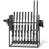 VEVOR Gun Rack, Floor Standing, Indoor Heavy Duty Steel Rifle Shotgun Rack Stand, Freestanding Gun Display Storage with Magazine Holder, Holds up to 9 Rifles and 4 Pistols, for Home Garage Storage