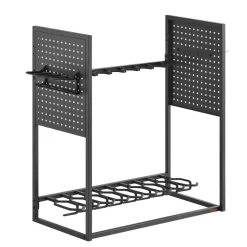 VEVOR Gun Rack, Floor Standing, Indoor Heavy Duty Steel Rifle Shotgun Rack Stand, Freestanding Gun Display Storage with Magazine Holder, Holds up to 9 Rifles and 4 Pistols, for Home Garage Storage