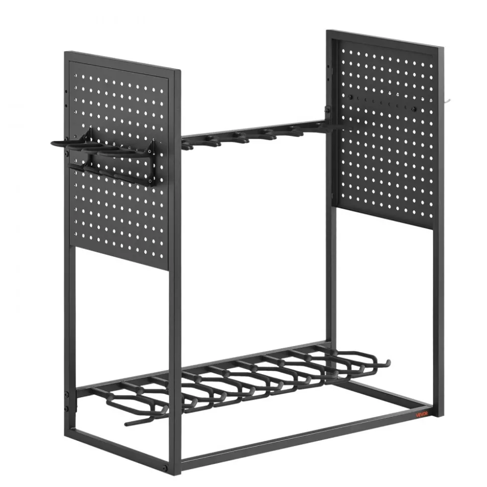 VEVOR Gun Rack, Floor Standing, Indoor Heavy Duty Steel Rifle Shotgun Rack Stand, Freestanding Gun Display Storage with Magazine Holder, Holds up to 9 Rifles and 4 Pistols, for Home Garage Storage
