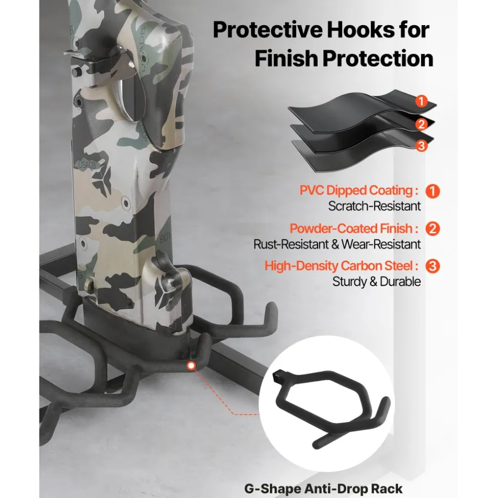 VEVOR Gun Rack, Floor Standing, Indoor Heavy Duty Steel Rifle Shotgun Rack Stand, Freestanding Gun Display Storage with Magazine Holder, Holds up to 9 Rifles and 4 Pistols, for Home Garage Storage