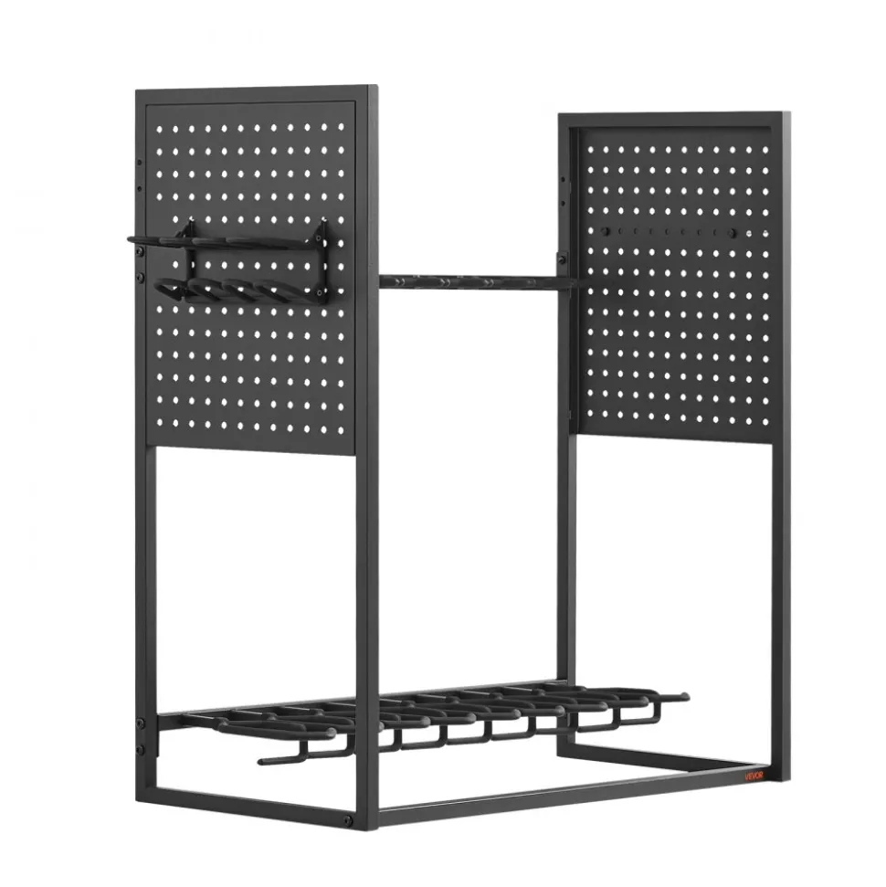 VEVOR Gun Rack, Floor Standing, Indoor Heavy Duty Steel Rifle Shotgun Rack Stand, Freestanding Gun Display Storage with Magazine Holder, Holds up to 9 Rifles and 4 Pistols, for Home Garage Storage