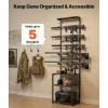 VEVOR Gun Rack, Floor Standing, Indoor Rifle Shotgun Rack Stand with Storage Shelf, for Wall Mount Gun Display Stand, Holds up to 5 Rifles, Heavy Duty Steel, for Home Garage Hunting Long Guns Storage