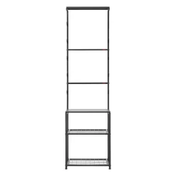 VEVOR Gun Rack, Floor Standing, Indoor Rifle Shotgun Rack Stand with Storage Shelf, for Wall Mount Gun Display Stand, Holds up to 5 Rifles, Heavy Duty Steel, for Home Garage Hunting Long Guns Storage