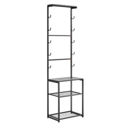 VEVOR Gun Rack, Floor Standing, Indoor Rifle Shotgun Rack Stand with Storage Shelf, for Wall Mount Gun Display Stand, Holds up to 5 Rifles, Heavy Duty Steel, for Home Garage Hunting Long Guns Storage