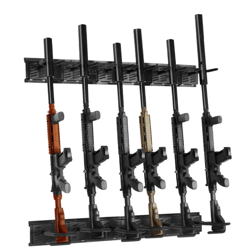 VEVOR Gun Rack, Indoor Gun Rack Wall Mount, 6-Slot Vertical Rifle Shotgun Gun Rack, 180 lb Heavy Duty Metal Wall Gun Rack Display Stand with Soft Padding