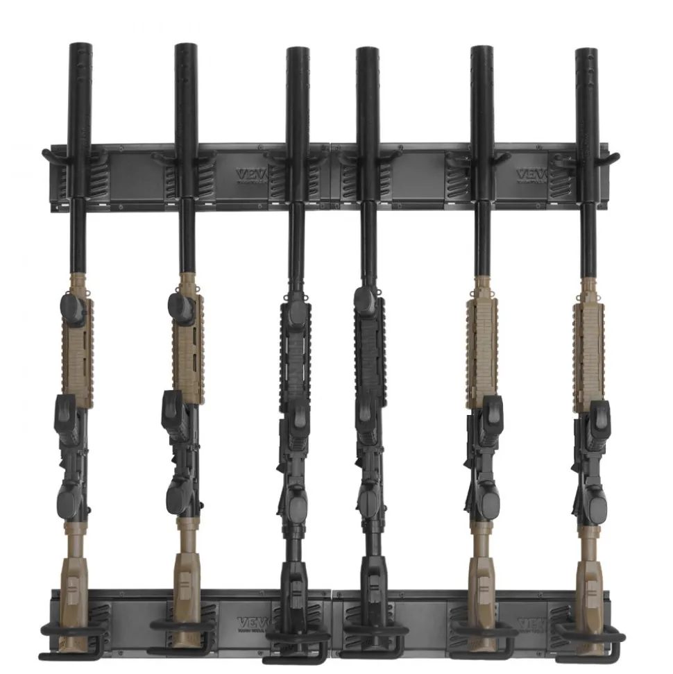 VEVOR Gun Rack, Indoor Gun Rack Wall Mount, 6-Slot Vertical Rifle Shotgun Gun Rack, 180 lb Heavy Duty Metal Wall Gun Rack Display Stand with Soft Padding