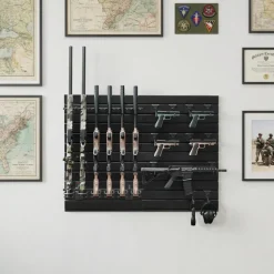 VEVOR Gun Rack, Wall Mount, Heavy-Duty Steel Tactical Rifle Carbine Shotgun Handgun Storage Rack, Securely Holds up to 6 Rifles and 6 Pistols, Modular Firearms Gun Wall Gear Accessories Organizer