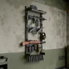 VEVOR Gun Rack Wall Mount, Heavy Duty Steel, Indoor Rifle Shotgun Rack with Magazine Holder, MOLLE Panel, Gun Accessories Display Storage Holder, Hold Up to 5 Rifles or Shotguns, for Tactical Gear