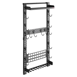 VEVOR Gun Rack Wall Mount, Heavy Duty Steel, Indoor Rifle Shotgun Rack with Magazine Holder, MOLLE Panel, Gun Accessories Display Storage Holder, Hold Up to 5 Rifles or Shotguns, for Tactical Gear
