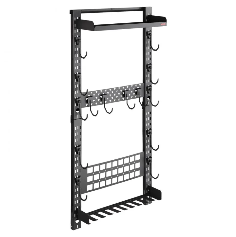 VEVOR Gun Rack Wall Mount, Heavy Duty Steel, Indoor Rifle Shotgun Rack with Magazine Holder, MOLLE Panel, Gun Accessories Display Storage Holder, Hold Up to 5 Rifles or Shotguns, for Tactical Gear