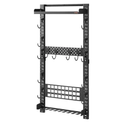 VEVOR Gun Rack Wall Mount, Heavy Duty Steel, Indoor Rifle Shotgun Rack with Magazine Holder, MOLLE Panel, Gun Accessories Display Storage Holder, Hold Up to 5 Rifles or Shotguns, for Tactical Gear