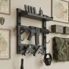 VEVOR Gun Rack Wall Mount, Heavy Duty Steel, Indoor Rifle Shotgun Rack with J-Hooks, Additional Tray Storage, Gun Accessories Display Storage Holder, Hold Up to 3 Rifles or Shotguns, for Tactical Gear
