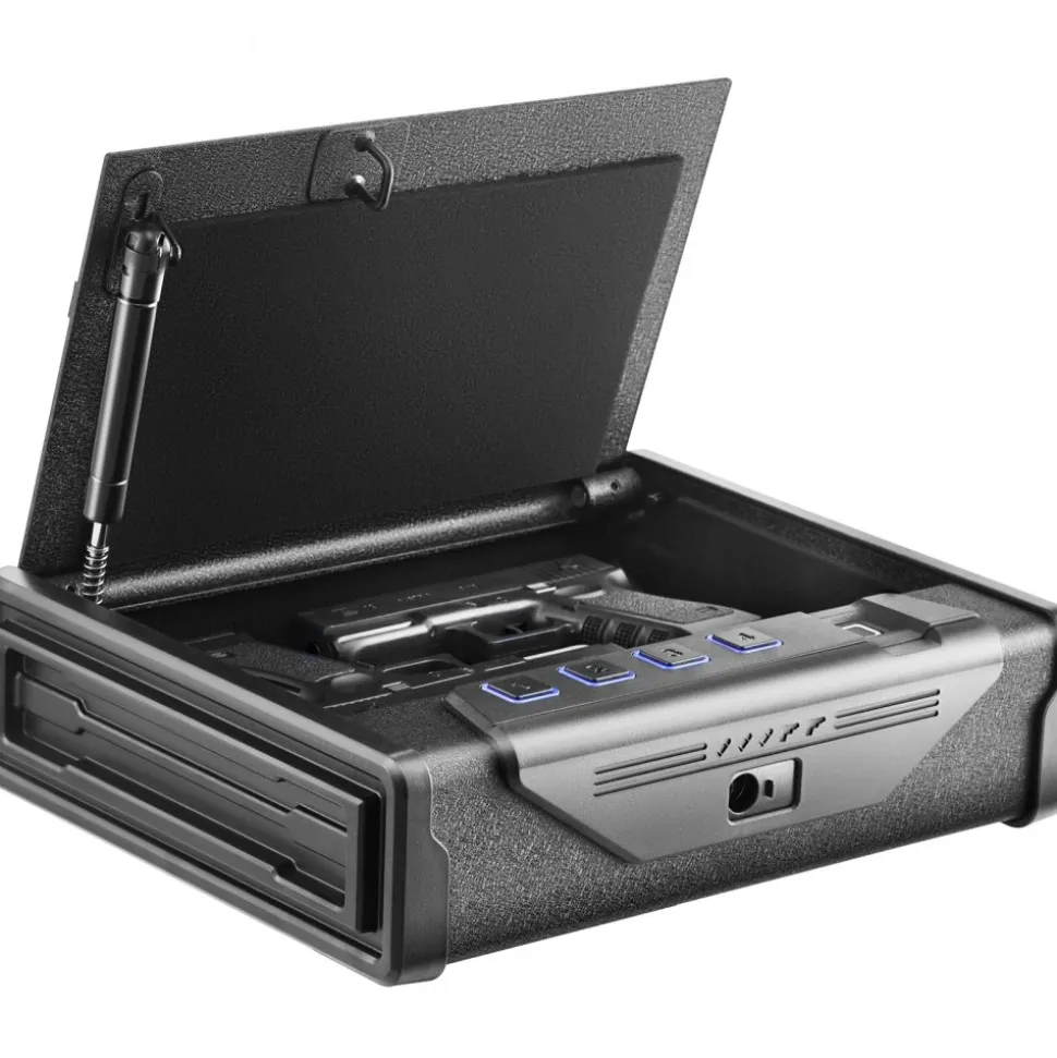 VEVOR Gun Safe for Pistols, Biometric Gun Safe with Three Quick Access Ways of Fingerprints, Passwords and Keys, Handgun Safe for 2 Pistols for Home, Bedside, Nightstand, Car