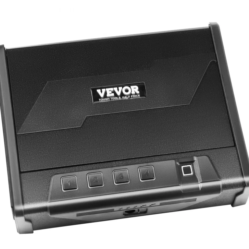 VEVOR Gun Safe for Pistols, Biometric Gun Safe with Three Quick Access Ways of Fingerprints, Passwords and Keys, Handgun Safe for 2 Pistols for Home, Bedside, Nightstand, Car