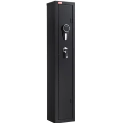 VEVOR Gun Safe, Heavy Duty Cold-Rolled Steel Fireproof Rifle Cabinet with Digital Keypad & Key, Large Long Gun Cabinet with Magazine and LED Lighting, Adjustable Racks for Rifles, Pistols, Shotgun